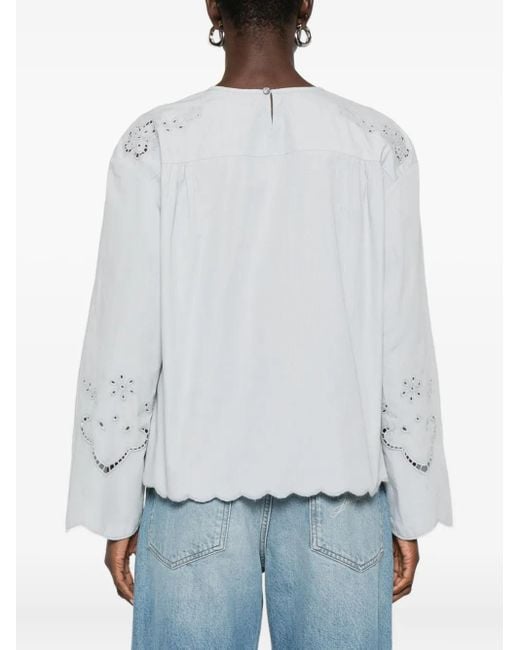Forte Forte White Embroidered Scalloped Blouse