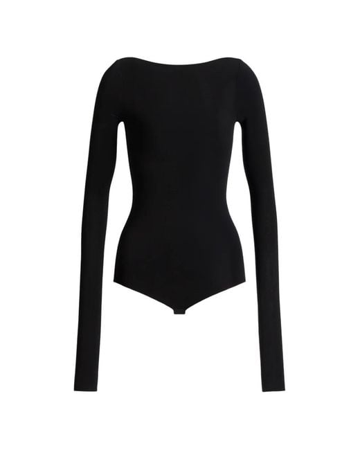 Alberta Ferretti Black Long-Sleeve Bodysuit