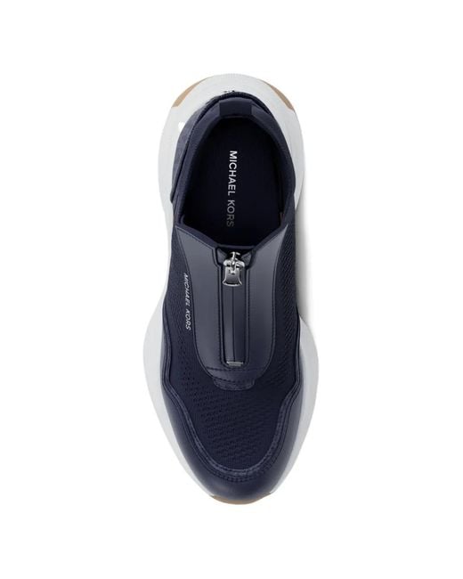 Michael Kors Blue Zuma Zip-Fastening Sneakers
