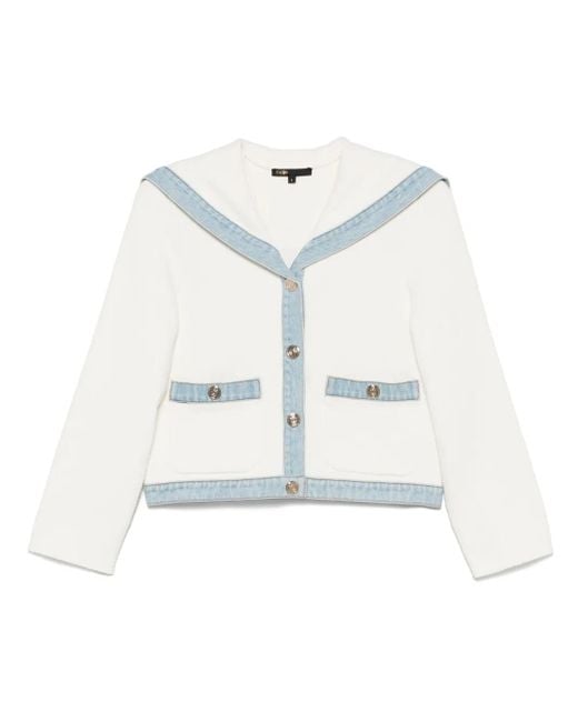 Maje White Cardigan aus Bouclé