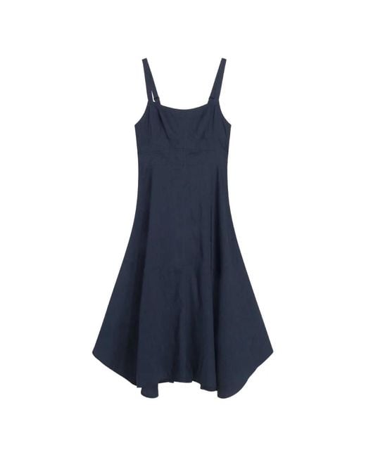 A.L.C. Blue Harlow Flared Midi Dress