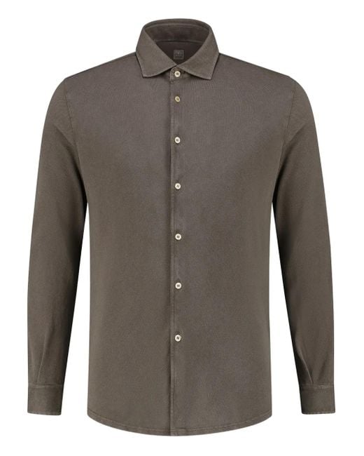 Fedeli Brown Long Sleeve Shirt for men