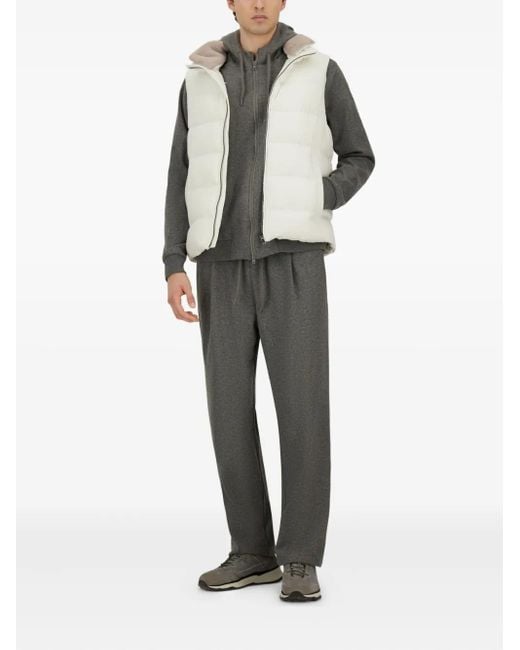 Herno Gray Hooded Zip-Up Jacket for men