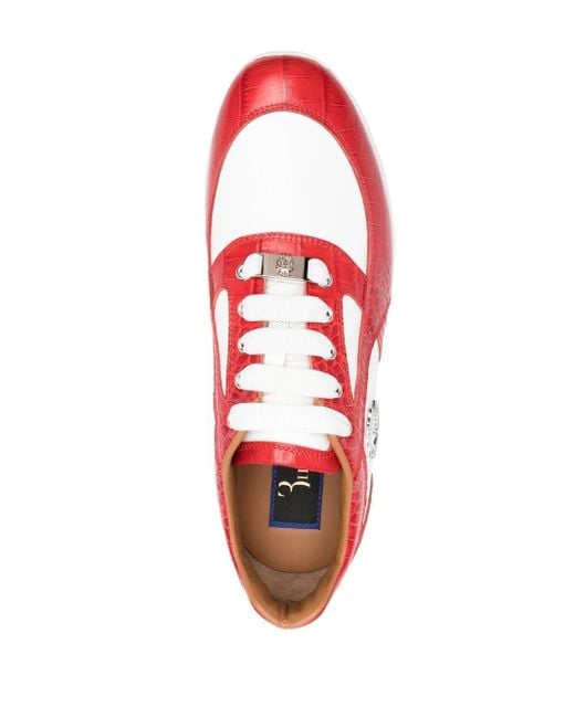 Billionaire Croco-embossed Panel Sneakers in Red for Men | Lyst