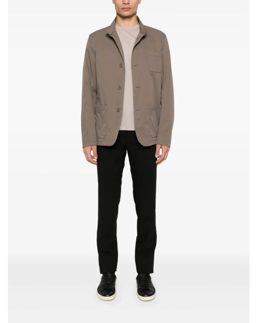 Herno Brown Stand-Up Collar Jacket for men