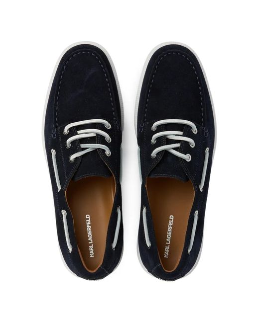 Karl Lagerfeld White Kori Boat Shoes for men