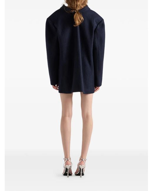 Prada Blue Shetland Wool Jacket With Jewel Buttons