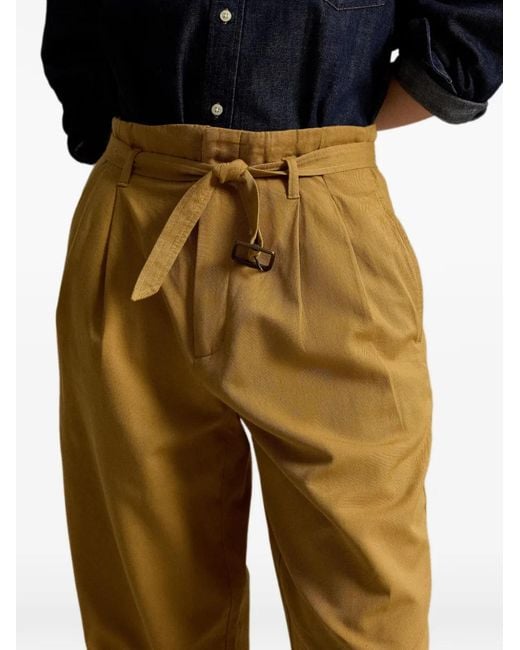 Polo Ralph Lauren Natural Cotton-Linen Notch Pleated Trousers