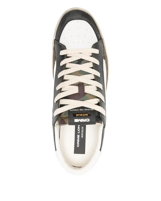 Crime London White Leather Sneakers for men