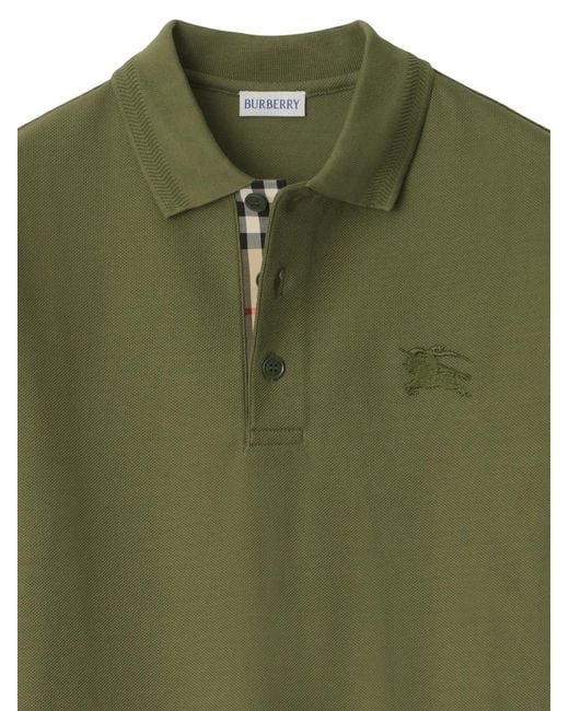 Burberry Green Cotton Polo Shirt for men