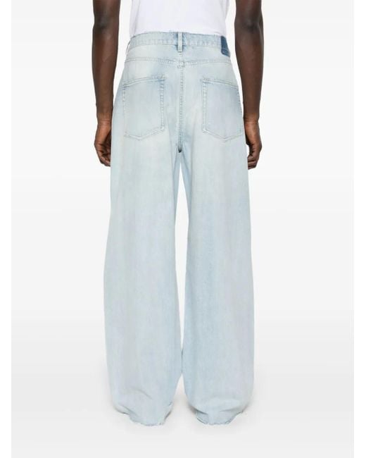 Golden Goose Deluxe Brand Light Distressed Jeans With Frayed Hem And Cl in Blue für Herren