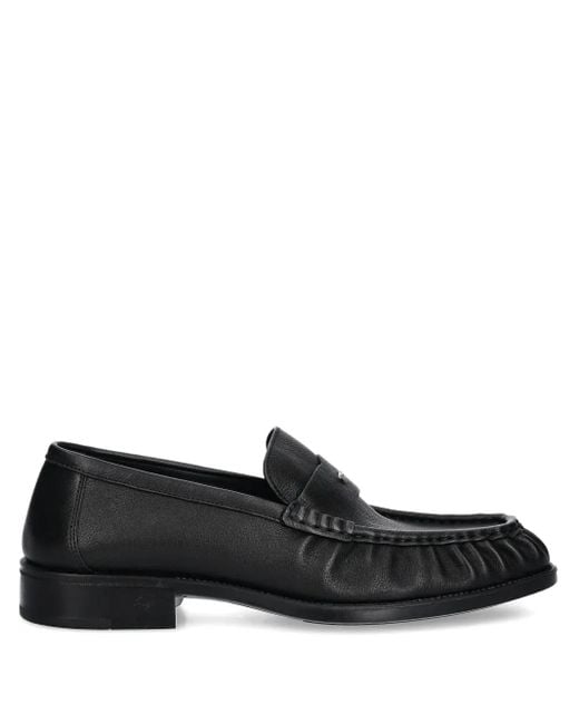 Giuseppe Zanotti Black Weeston Leather Moccasin Loafers for men
