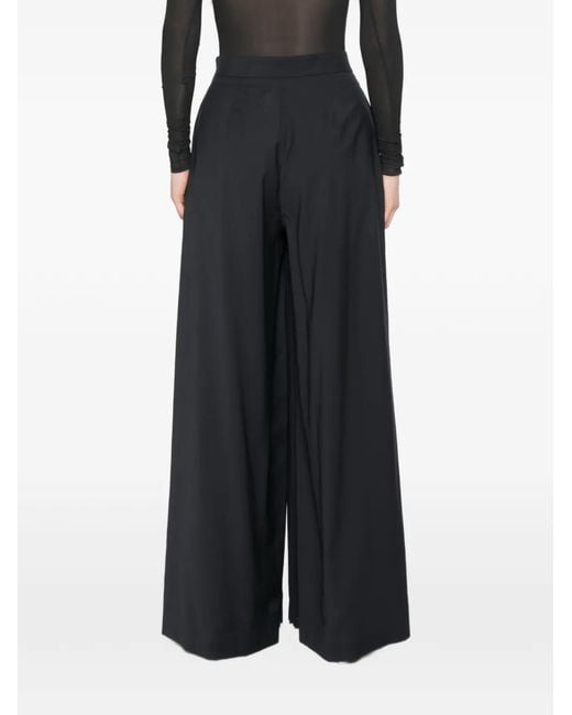 Max Mara Black Tiglio Pleated Palazzo Pants