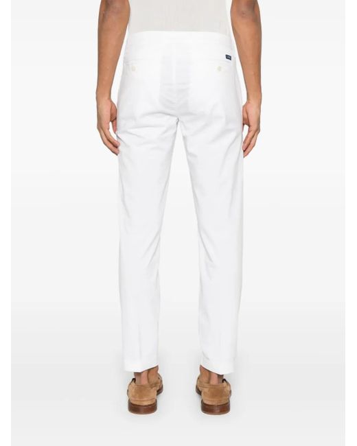 Fay White Tapered Trousers for men