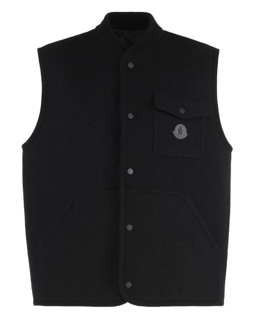 Gilet Bouclé En Laine Moncler pour homme en coloris Black