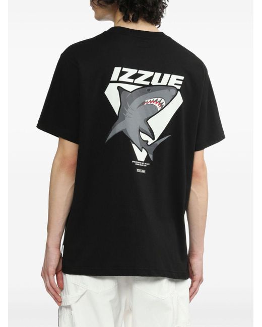 Izzue T-Shirt mit Hai-Print in Black für Herren