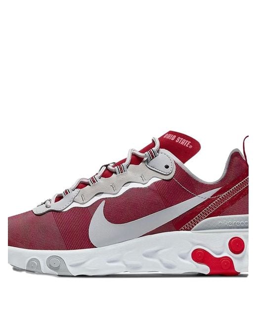Nike Red React Element 55 Low-Top Sneakers for men