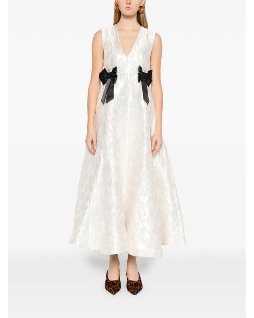 ganni white midi dress Ganni White Cotton Poplin String Midi Dress
