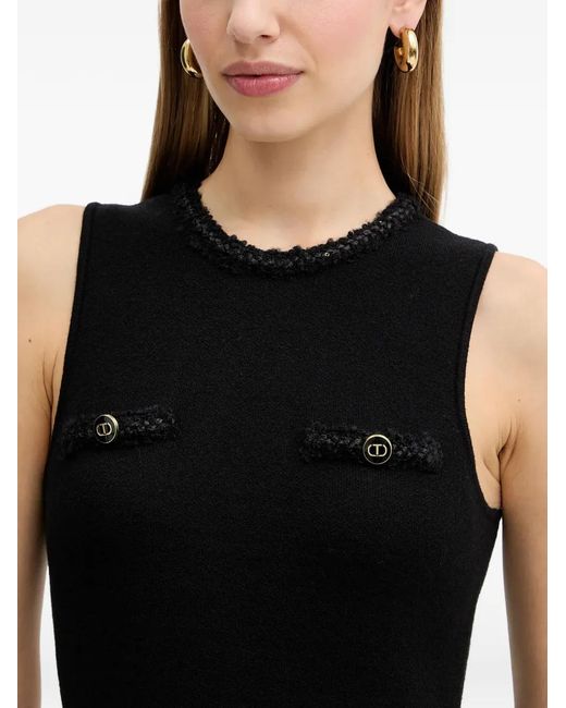 Twinset Black Button-Detail Trim Mini Dress