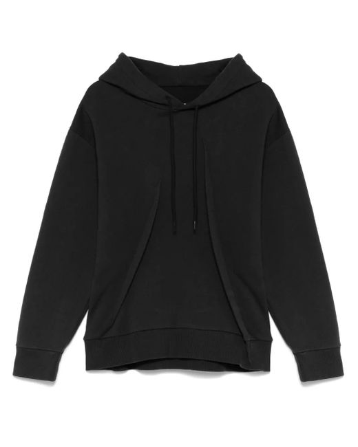 MM6 by Maison Margiela Black Pleat-Detailed Hoodie