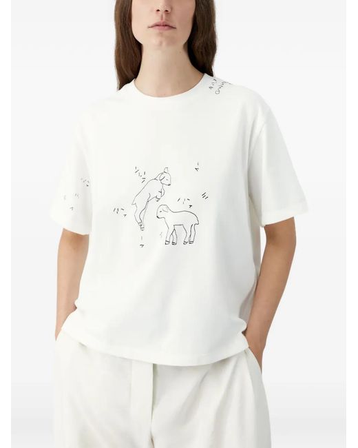 Cordera White Embroidered T-Shirt