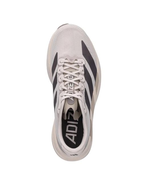 Adidas White Adizero Evo Sl Stripe Low Top Sneakers