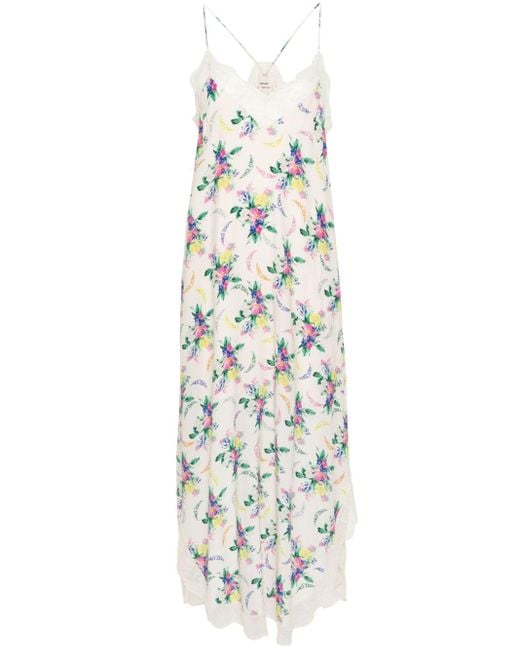 Robe longue à imprimé Ristyl Soft Bouquet Zadig & Voltaire en coloris White