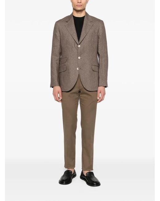 Slowear Brown Button Trousers for men
