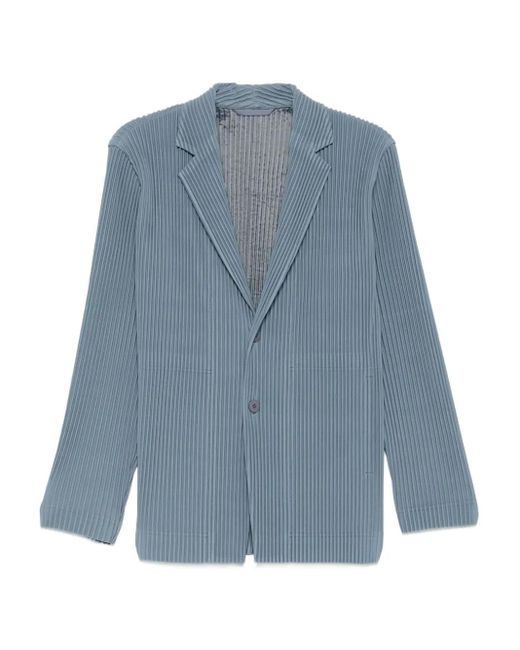 Homme Plissé Issey Miyake Blue Finely Pleated Jacket for men