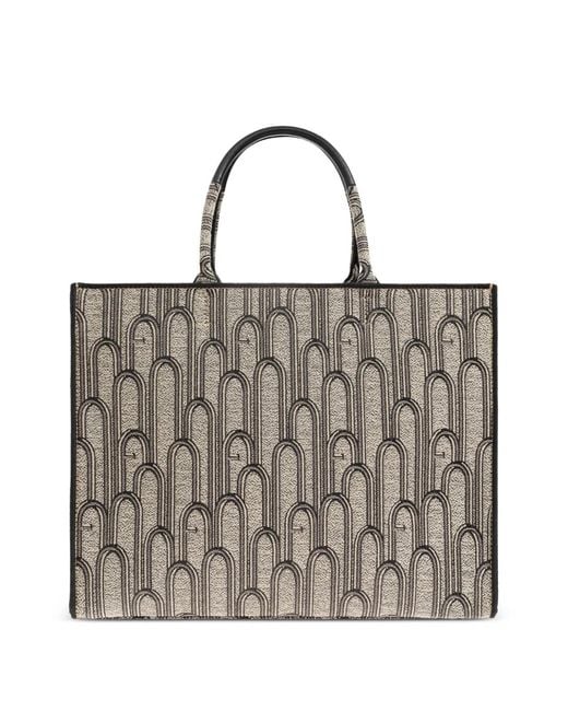 Furla White Large Opportunity Patterned Tote Bag
