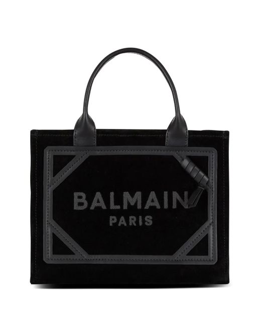 Borsa shopper b-army piccola in pelle scamosciata di Balmain in Black
