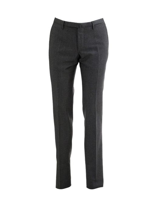 Incotex Gray Pinstripe Trousers for men