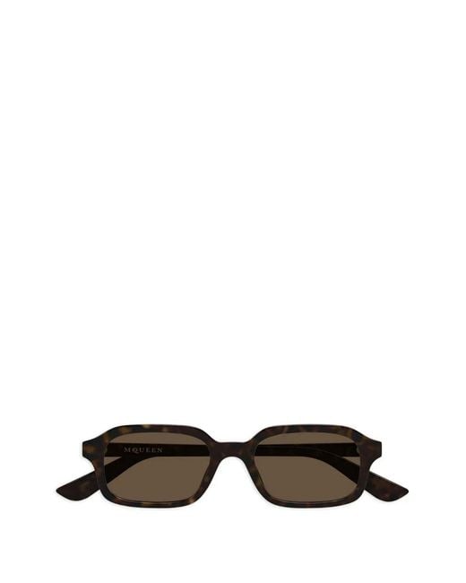 McQueen Black Logo-Detail Sunglasses for men