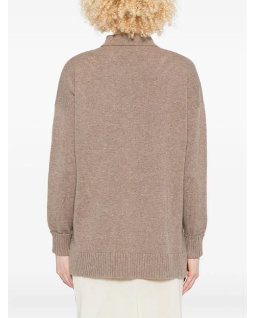 Max Mara Brown Buttoned Chest-Pocket Cardigan
