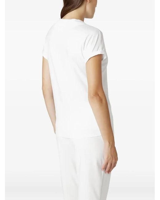 Eleventy White Patch-Pocket Rolled-Cuff T-Shirt