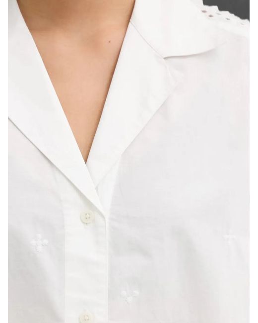 Marc O' Polo White Broderie-Anglaise Scalloped Shirt