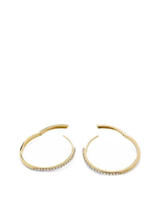 Monica Vinader Metallic Pavé Diamond Medium Hoop Earrings