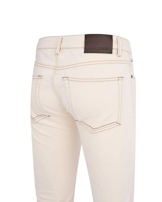Pal Zileri White 5 Pocket Jeans for men