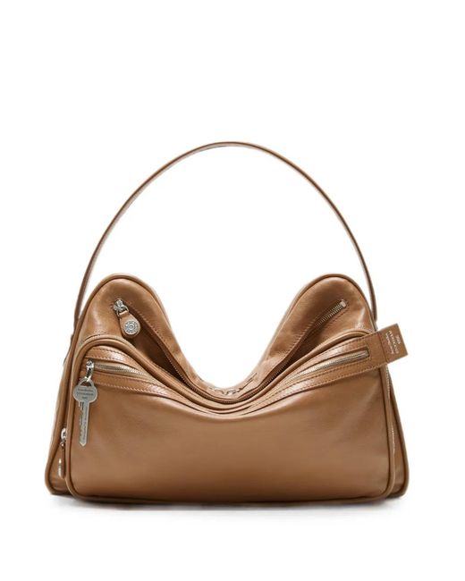 Acne Natural Camero Leather Multi-Pocket Shoulder Bag
