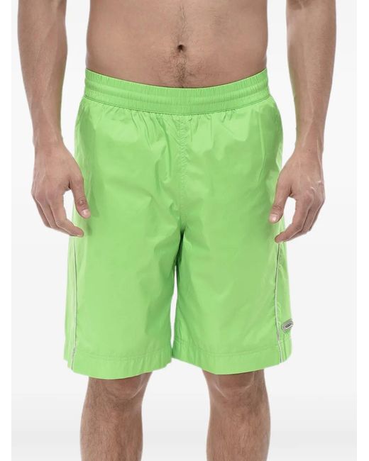 Givenchy Green Logo-Patch Embroidered Swim Shorts for men