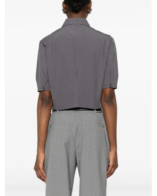 Jil Sander Gray Cropped Shirt