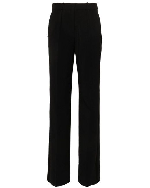 Pantalon en crêpe à coupe droite Elisabetta Franchi en coloris Black