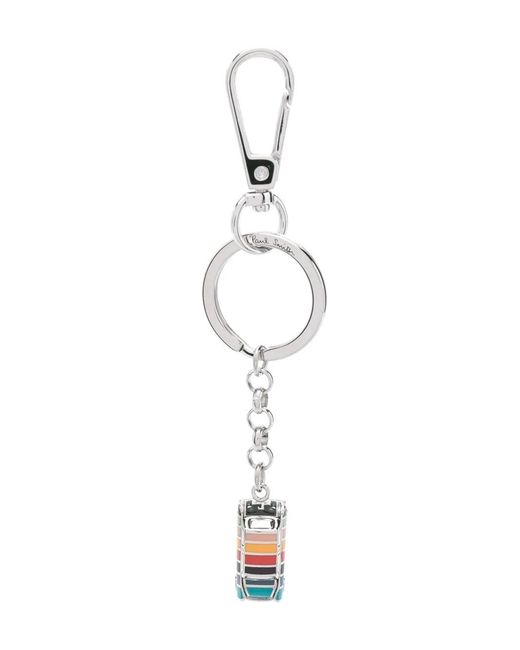 Paul Smith White Car Charm Keyring for men