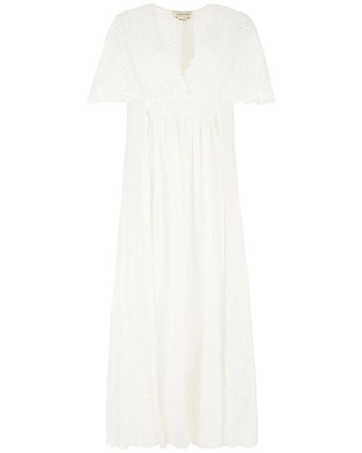 Anna Molinari White Short-Sleeved Dress