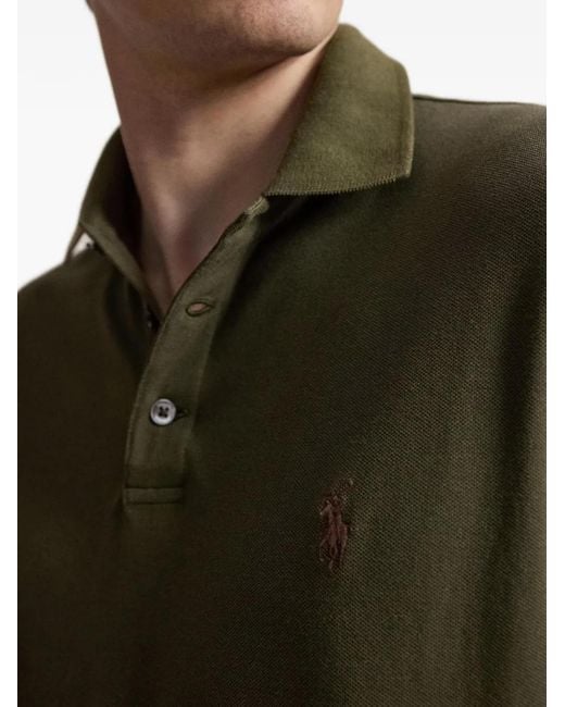 Polo Ralph Lauren Green Custom Slim Fit Mesh Polo Shirt for men