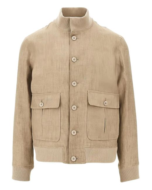 ジャケット・アウター EMPORIO ARMANI LINEN ZIP-UP JACKET Emporio Armani Linen blazer | Men's Clothing | Tongs EA7