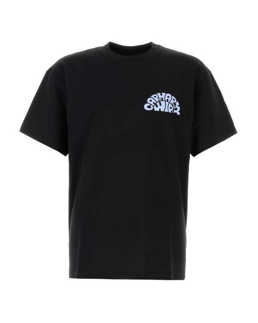 Logo-print t-shirt Carhartt de hombre de color Black
