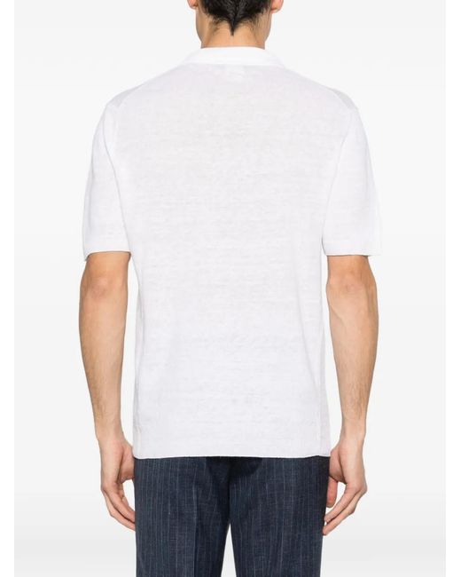 120% Lino White Sweat À Col En Jean De Coton for men