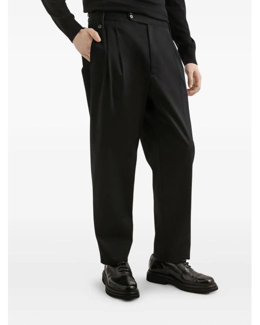 Dolce & Gabbana Black Pleated Trousers for men