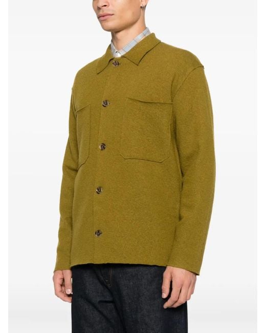 NN07 Green Jonas Wool Shirt Jacket for men